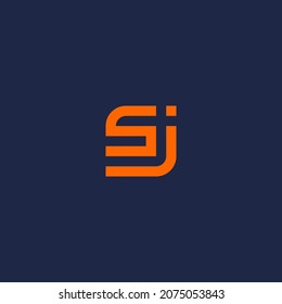SJ monogram logo with orange color.