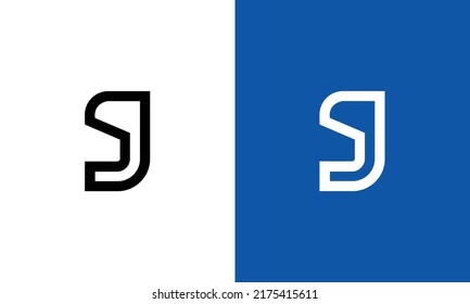 SJ Monogram Logo, Einmaliges, einfaches, sauberes und elegantes SJ-Logo, geeignet für Marken- oder Firmenlogos, Vektorgrafik