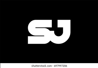 SJ S J letter logo combination alphabet vector creative company icon design template modern  black white bold