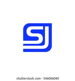 sj square s j logo letter vector