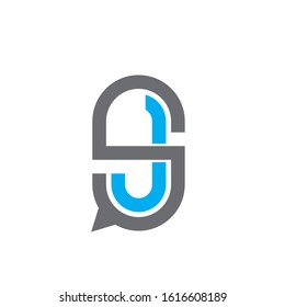 sj talk logo design simple modern template
