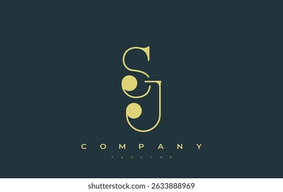 SJ Typography Logo Design. Stylish monogram design depiction featuring the letters S and J combined in an artistic signature style, delivering a unique and creative visual representation.