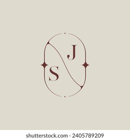 SJ wedding classic in elegant monogram with high quality professional design that will print well