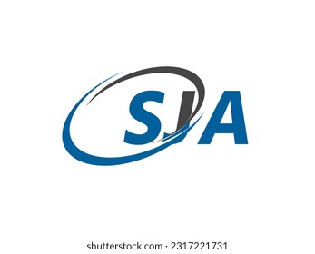 SJA letter creative modern elegant swoosh logo design