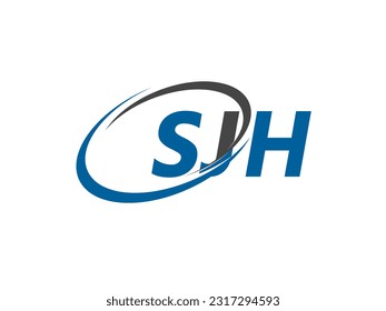 SJH letter creative modern elegant swoosh logo design