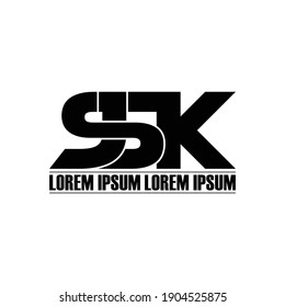 Vector de diseño de logotipo de letra monocasco SJK