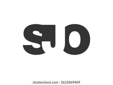 SJO logo design. Initial letter S J O bold font style for tech startups, consulting, corporate branding. Creative company name, headlines typography identity, trendy logotype. Vector illustration.
