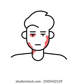 Sjogren's syndrome color line icon. Autoimmune diseases. Vector isolated element. Editable stroke.