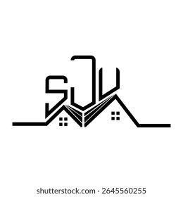 SJU Real State logo design, SJU simple and modern logo. SJU luxurious alphabet design  