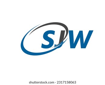 Letra SJW diseño creativo elegante del logo de swoosh
