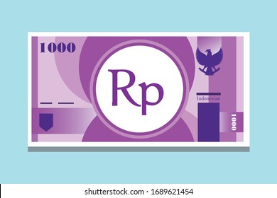 SK: 1000 Indonesian Rupiah Banknotes paper money vector icon logo illustration and design. Indonesia business, payment and finance element. Can be used for web, mobile, infographic, and print.