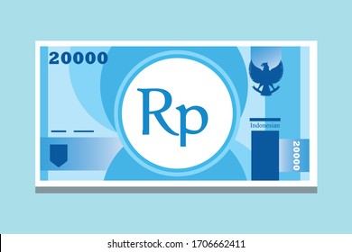SK: 20000 Indonesian Rupiah Banknotes paper money vector icon logo illustration and design. Indonesia business, payment and finance element. Can be used for web, mobile, infographic, and print.