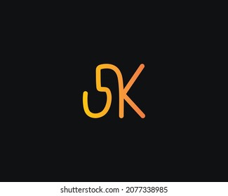 SK abstract vector logo monogram template