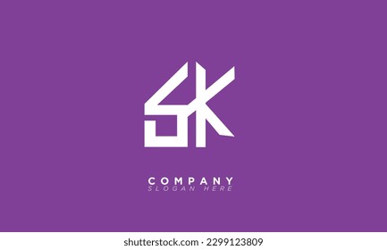 SK Alphabet letters Initials Monogram logo KS, S and K