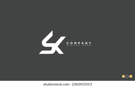 Letras alfabéticas de SK Iniciales Logotipo de monograma KS, S y K
