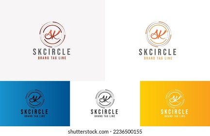SK Circle letter logo vector
