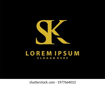 SK classic logo, SK luxury logo icon. vintage trendy and modern logo. vector