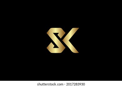 Sk elegant logo with initials for company -vector