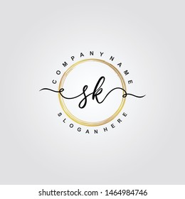 SK Initial beauty floral logo template