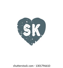 SK Initial Handwriting logo template vector