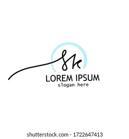 Sk initial handwriting logo vector