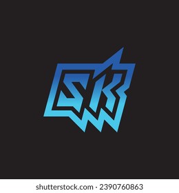 Soporte de diseño de logotipo de inspiración inicial de SK e ideas de clan de juegos