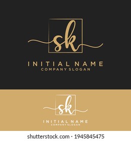SK Initial letters, handwriting signature logo.