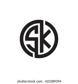 Sk Initial Letters Looping Linked Circle Stock Vector (Royalty Free ...