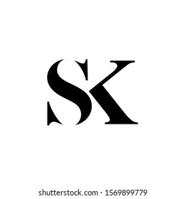 SK Initial logo Capital Letters Black colors 003