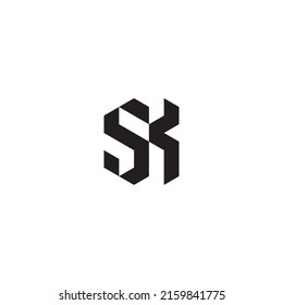 SK initial logo letters in high quality professional design that will print well across any print media
