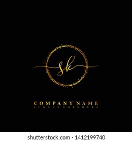 SK Initial luxury handwriting logo vector