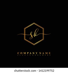 SK Initial luxury handwriting logo vector
