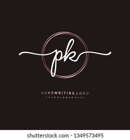 SK initial signature logo. handwriting logo template vector,