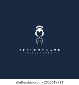 SK Initials Academy Logo Vector Art Icons and Graphics