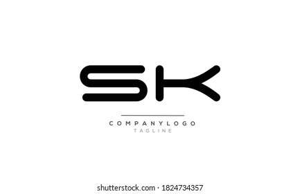 Sk Initials Monogram Letter Text Alphabet Stock Vector (Royalty Free ...