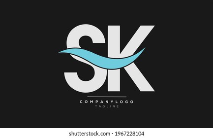SK initials monogram letter text alphabet logo design	
