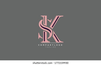 SK initials monogram logo design