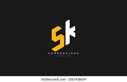 SK, KS, Abstract initial monogram letter alphabet logo design