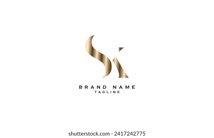 SK, KS, Abstract initial monogram letter alphabet logo design