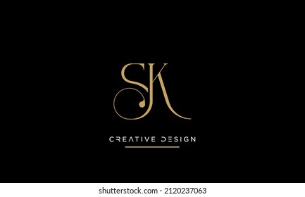 SK, KS Abstract Letter Icon Logo Vector Monogram	