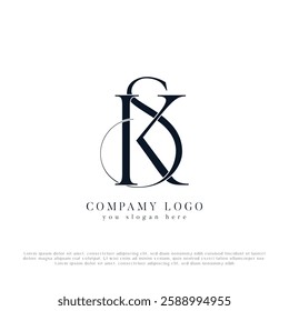 SK, KS,  abstract letters logo monogram