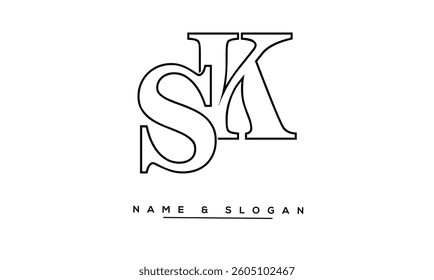 SK, KS Abstract Letters Logo Monogram