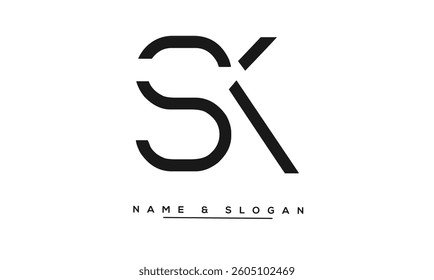 SK, KS Abstract Letters Logo Monogram