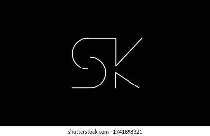 SK KS abstract vector logo monogram template