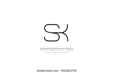 SK KS abstract vector logo monogram template