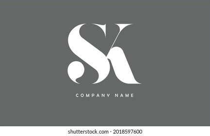 SK, KS Alphabets Letters Logo Monogram