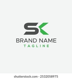 Ícone SK ou KS e logotipo monograma vetorial