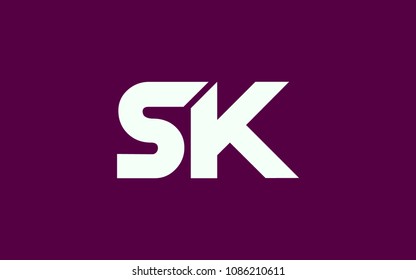 SK KS Letter Initial Logo Design Template