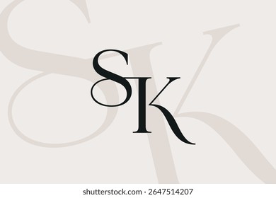 SK or KS letter logo icon design. Classic style luxury initials monogram.