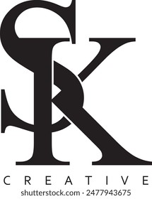 SK or KS letter modern logo design